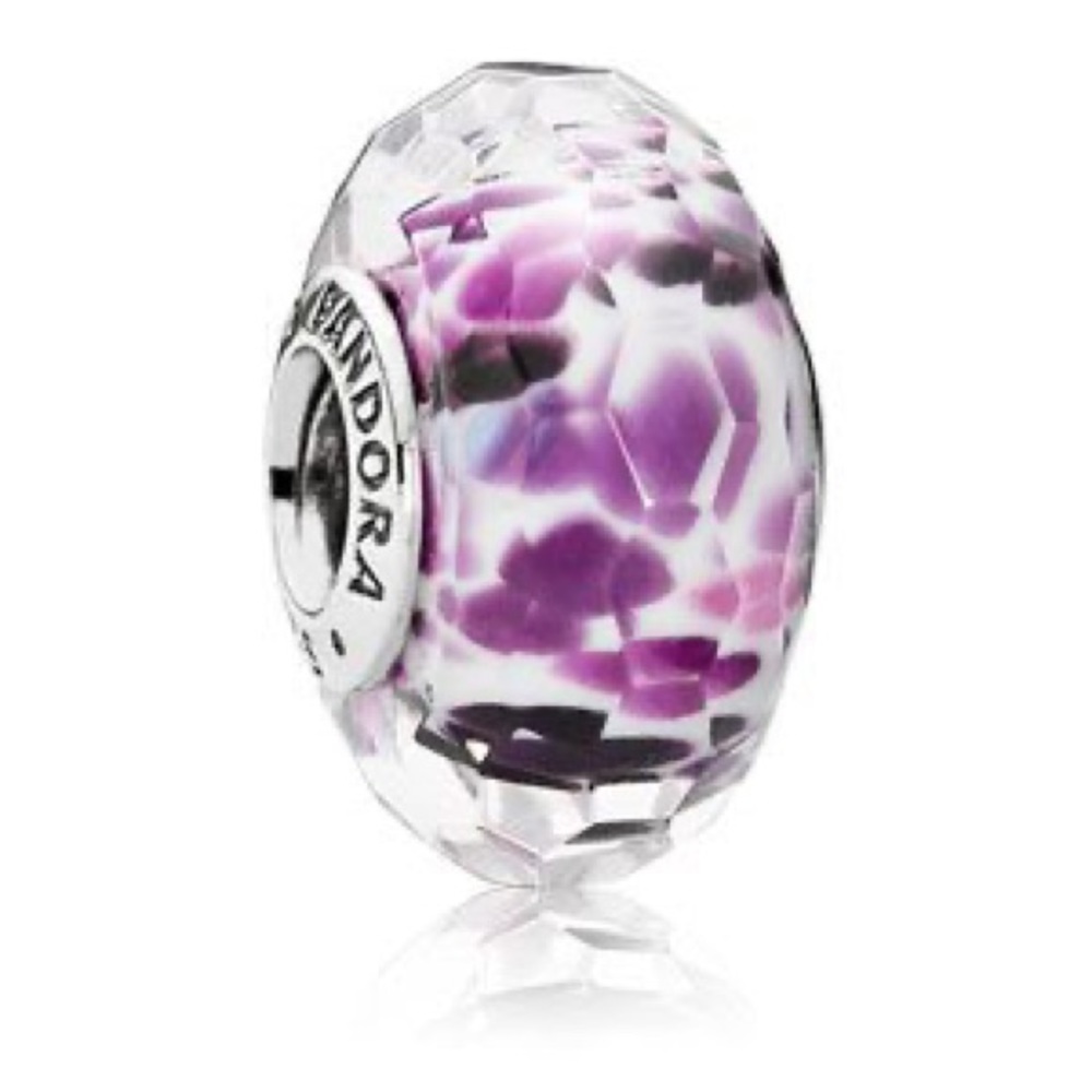 Authentic Pandora Purple Glass Murano Charm